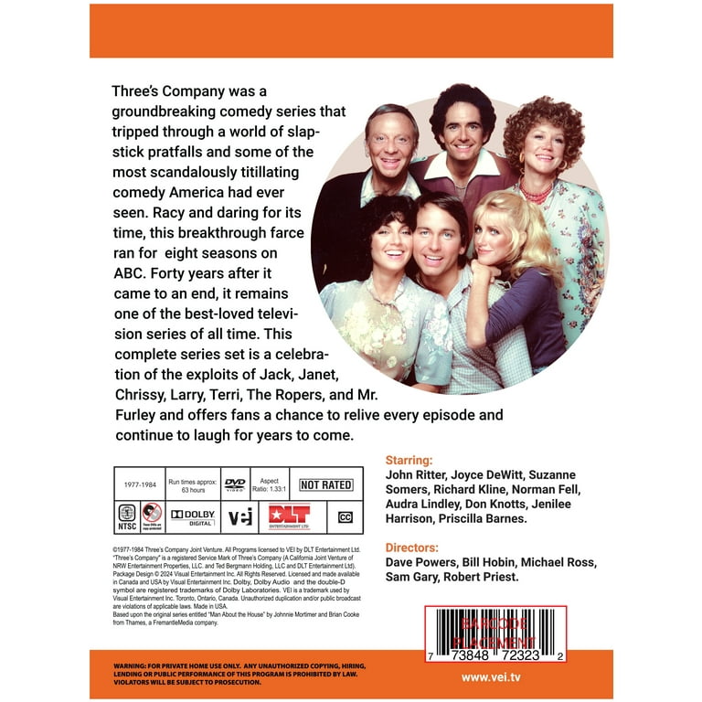 Three's Company: The Complete Series, Comedy, TV-PG, DVD, VEI