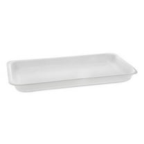 Pactiv Supermarket Tray, #25PZ, 15 x 8 x 1.25, White, Foam, 200/Carton