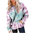 thumbnail image 4 of Brondbend Hoodie Women Sweatshirt for Women Long Sleeved Drawstring Pocket Pullover Print Casual Loose Tops Lady Going out Running Fall Winter Wear Multicolor, 4 of 6
