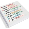 thumbnail image 2 of Zomyto 5"x5" I am Valued Quote Decorative Wooden Box Sign Positive Affirmation Gift Wood Block Plaque Decor Home Office Desk Shelf or Wall Display, 2 of 5