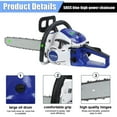 thumbnail image 6 of YNCE 58CC Gas Chainsaw, 20 Inch Power Chain Saw, 2-Cycle Handed Petrol Chainsaws Gasoline Chainsaws Garden Tool for Cutting Trees, Wood, Outdoor Home Garden and Farm Use, 6 of 8