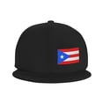 thumbnail image 3 of DouZhe Flat Brim Cap Snapback Hat, Puerto Rico Flag Prints Adjustable Black Adult Baseball Cap, 3 of 6