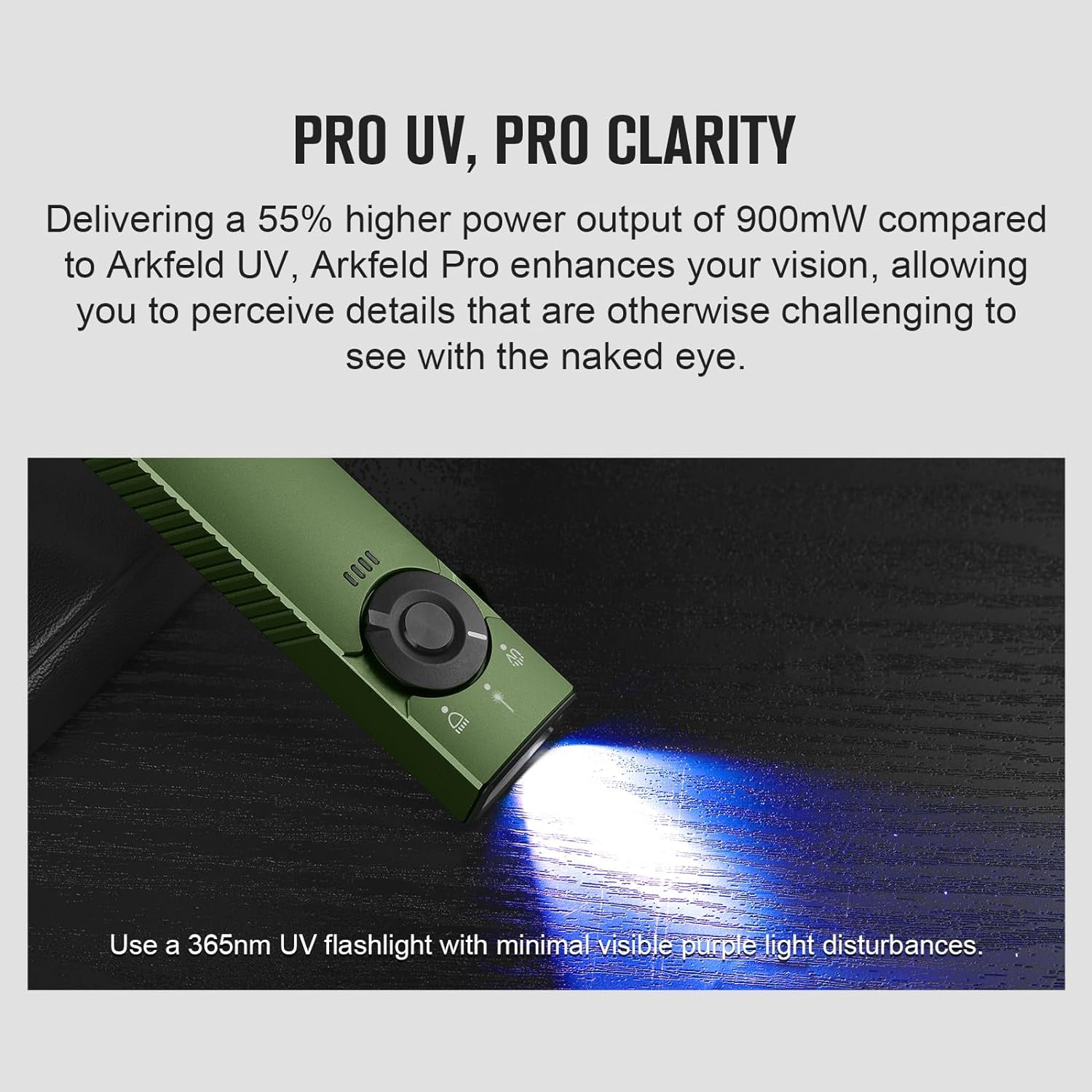 OLIGHT Arkfeld Pro Flat Rechargeable EDC Flashlight with 1300 Lumens LED Light UV and Laser(OD Green CW 5700K-6700K)