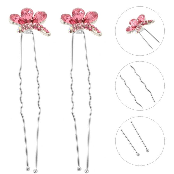 BESTYASH 4pcs Decorative Hairpins Wedding Hair Clips for Brides Classic Appearance Hair Accessories Pink