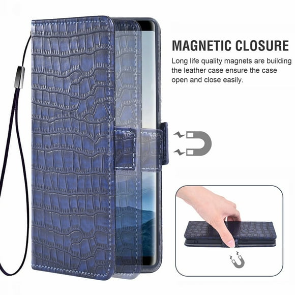 Étui Iphone 12 Mini - Étui en Cuir pour Cellulaire Portefeuille Blocage Rfid avec Porte-Cartes de Crédit pour Iphone 12 Mini 5.4 Pouces - Bleu