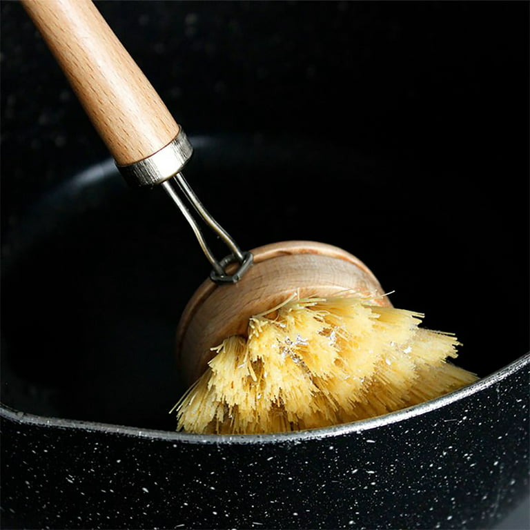 SUBEKYU Bubble Up Bamboo Dish Brush Set with Soap Holder, Wooden Dish  Scrubber