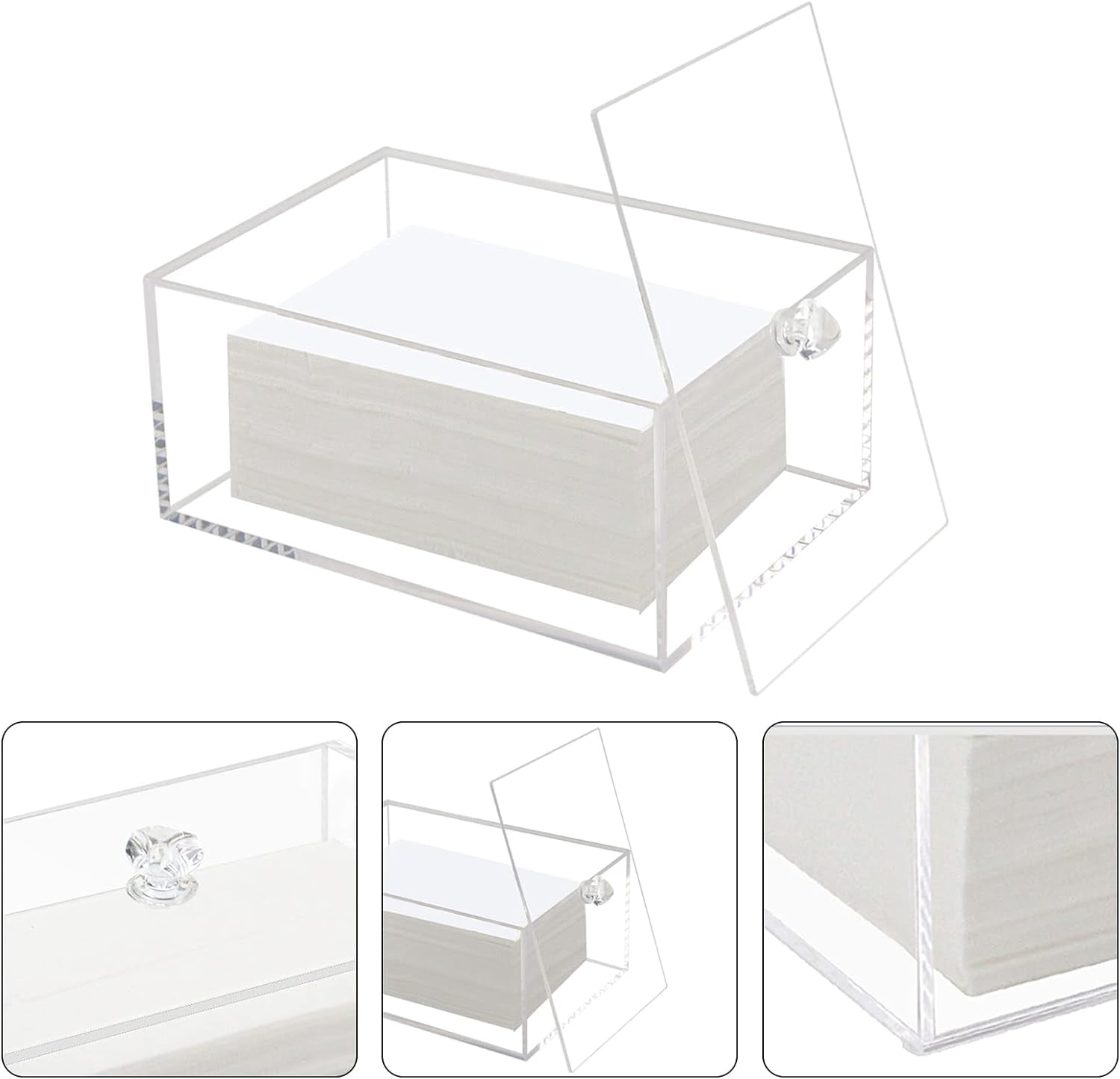 RGHJAR-Acrylic Dryer Sheet Holder, Clear Dryer Sheets Box Container for Laundry Dispenser Storage