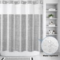thumbnail image 3 of No Hook Shower Curtain, Light Gray Striped Shower Curtains for Bathroom with See Through Top Window, Modern Minimalist Stripe Lines Grey Waterproof & Washable Bath Curtain 66"x72", 3 of 9