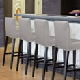thumbnail image 6 of Unique Bargains Polyester Stretch Bar Stool Covers Elastic Band Mid Back Chair Slipcover Light Grey 4 Pcs, 6 of 8