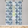 thumbnail image 3 of Ambesonne Marine Art Curtains, Vintage Sailing Boat, Pair of 28"x84", Pale Blue Indigo, 3 of 5