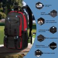 thumbnail image 2 of Travel Backpack for Men and Women, Water-Resistant Lightweight Daypack with Multiple Pockets, for Work, School, Hiking, Outdoor,8262 Red, 2 of 6