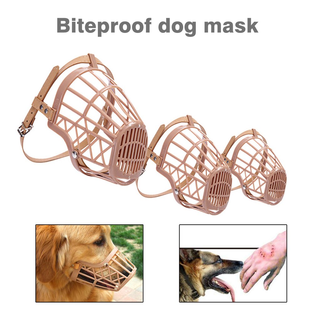 Strong Dog Muzzle Basket AntiBiting Mouth Cover Dog Adjustable Straps