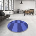 thumbnail image 4 of Ahgly Company Machine Washable Indoor Square Transitional Blue Ribbon Blue Area Rugs, 4' Square, 4 of 7