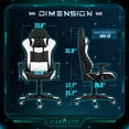 thumbnail image 2 of CAPHAUS Ergonomic Gaming Chair, High Back PU Leather Office Chair, Backrest and Seat Height Adjustable Video Game Chair, Swivel Recliner w/ Headrest, Armrest, and Lumbar Support, White, Diamond, 2 of 9