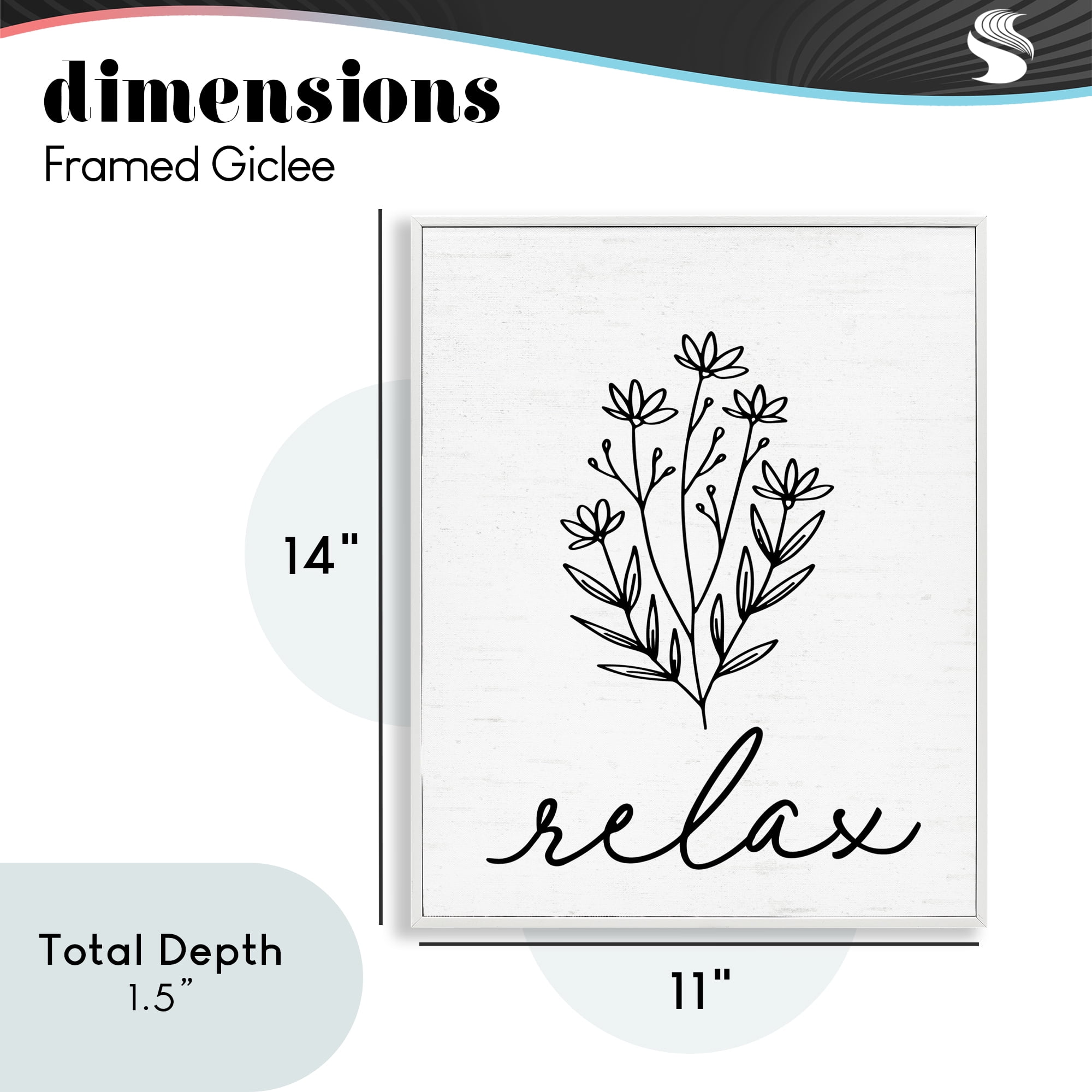 Bathroom Herb Relax White Framed Giclee Art, design by Lettered and Lined