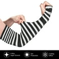 thumbnail image 3 of Fotbe Black And White Stripes UV Sun Protection Arm Sleeves - Tattoo Cover Up - Basketball Arm Sleeve UPF 50 Cooling for Men Women, 3 of 8