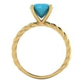 thumbnail image 4 of Solitaire Engagement Ring for Women - 2ct Simulated Turquoise in 14K Yellow Gold Promise Ring, 4 of 6