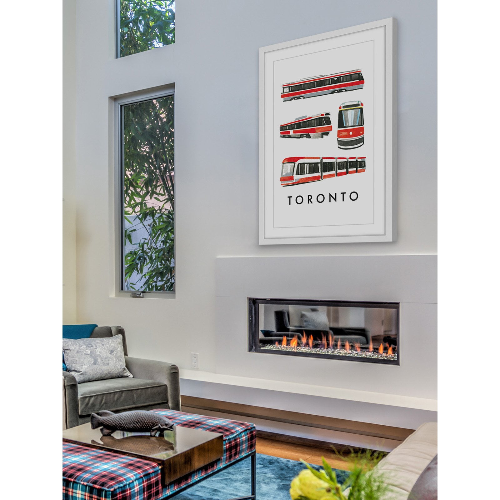 Marmont Hill "Autobuses" By Molly Rosner Framed Painting Art Print, 20.0" x 1.5"