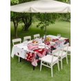 thumbnail image 3 of Outdoor Tablecloth with Umbrella Hole and Zipper, Valentines Day Gnomes Rectangle Table Cloth 52x70 Inch Waterproof Tablecloth, Pink Red Love Heart Eucalyptus Picnic Table Cover for Patio Camping, 3 of 7