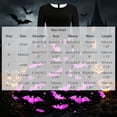 thumbnail image 3 of BaoFuBaoMei Halloween Dresses for Women Plus Size Crew Neck Long Sleeve Halloween Bats Print Midi Dress Back Zipper Closure Waist Bow Tie a Line Dresses for Party, 3 of 6
