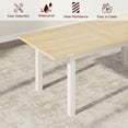 thumbnail image 4 of Extendable Dining Table Set for 4-8 People, 5 Piece Mid Century Modern Kitchen Table with 2 Benches and 2 Stools, Space Saving Metal Frame Desk for Small Spaces, Wood Walnut White Black, 4 of 8