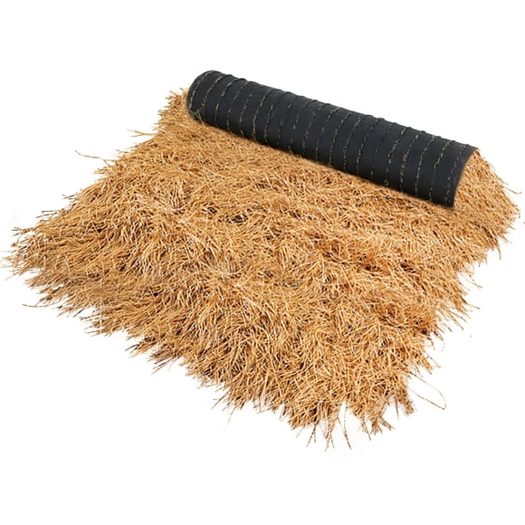 XLX TURF Firproof Synthetic Thatch Straw Grass Roof, Mexican Yellow Artificial Palm Thach Rolls for Tiki Bar Hut, Patio, Duck Boa