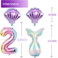 thumbnail image 3 of Kit de globos de sirena para decoración de cumpleaños, globo de mar, globo de aluminio de sirena, globos de cola de sirena para niñas (número 2), 3 of 5