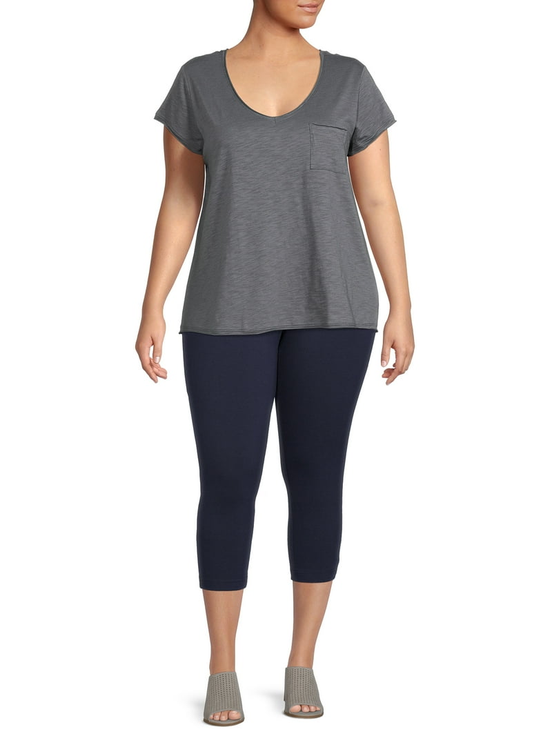 Terra & Sky Women's Plus Size Capri Leggings, 2-Pack - Walmart.com