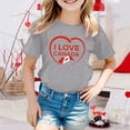 thumbnail image 2 of T-shirt à Manches Courtes pour Filles, Col Rond, Coupe Décontractée, Basique, 2 of 4
