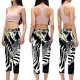 thumbnail image 2 of Zebra Women's High Waist Printed Capris Gym Pants, Not See-Through Women Leggings, Suitable for Running, Fitness, Yoga, 2 of 6