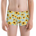 thumbnail image 5 of Yiaed Blue White Striped Sunflower A Print Boys' Boxer Briefs Cotton Casual Stretch Comfort Boys Boxers - Kids Boxer Briefs Underwear for Boys (6-18)-Small, 5 of 5