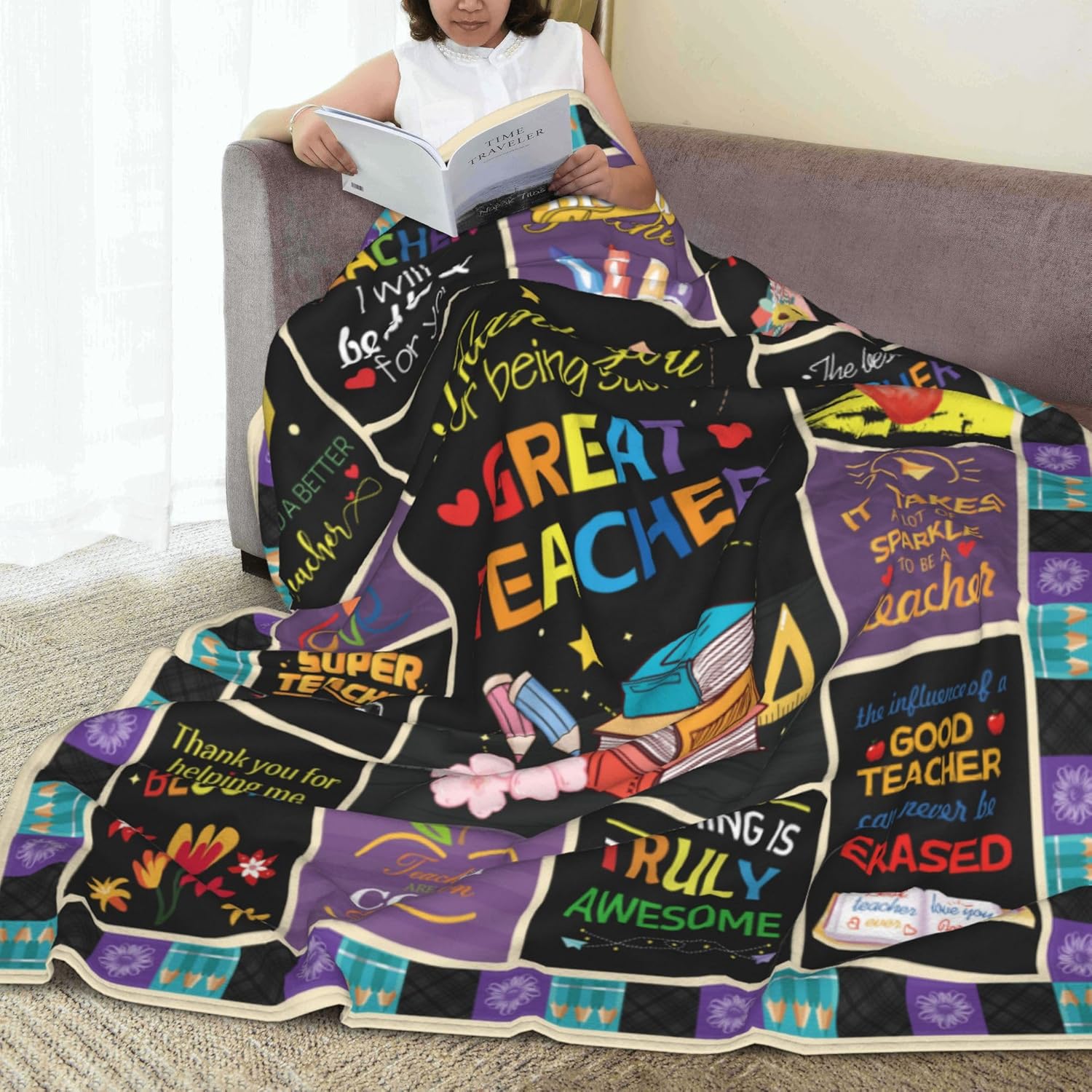 Teacher Gifts, Gifts for Teachers, Thank You Teacher Gifts Blanket 60"X50", Teacher Appreciation Gifts, Teacher Gifts for Teacher''s Day Birthday Graduation, Teacher Valentine