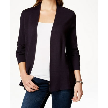 navy sweater cardigan open charter club womens medium