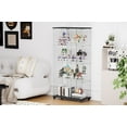 thumbnail image 6 of 4 Tier Glass Display Cabinet, Double Door Glass Cabinet with Two Locks, Floor Standing Storage Cabinet with 6 Acrylic Shelves for Living Room, Bedroom and Office, 6 of 9