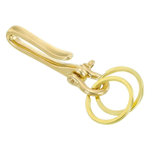 Uxcell U Shape Hook Keychain, 2.4" Solid Brass U Key Loop Hook Belt Clip Hooks
