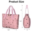 thumbnail image 3 of Tote Bag for Women - Pink Ghost Bat Halloween Pattern Shoulder Bag - Large Utility Work Duffle Bag with Zipper Handbag for Travel, Work, Sprots, 3 of 5