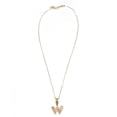 thumbnail image 2 of Collar con dije de oro laminado letra brillos W, 2 of 6