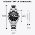 thumbnail image 6 of opk Watch For Men Business Fashion Casual Waterproof Mens Watches Original Quartz Fashion Stainless Silver Luminous Dual Calendar, 6 of 9
