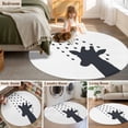 thumbnail image 5 of Round Rug 4Ft Washable Non-Slip, Giraffe Showering Circle Area Rugs for Living Room Bedroom, Modern Abstract Art Funny Animals Indoor Floor Mats Carpet Runner for Home Decor Aesthetic, 5 of 8