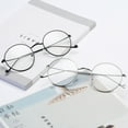 thumbnail image 4 of Qarigey Gafas redondas de metal para hombres y mujeres que bloquean los ojos de luz azul gafas anti luz azul gafas redondas Lentes Marco plateado, 4 of 6