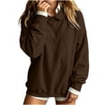 thumbnail image 5 of VBVC Women's Peter Pan Collar Oversized Sweatshirt , Ladies' Long Sleeve Drop Shoulder Pullover , Cozy Casual Tunic Top For Women, S-2XL, 5 of 7