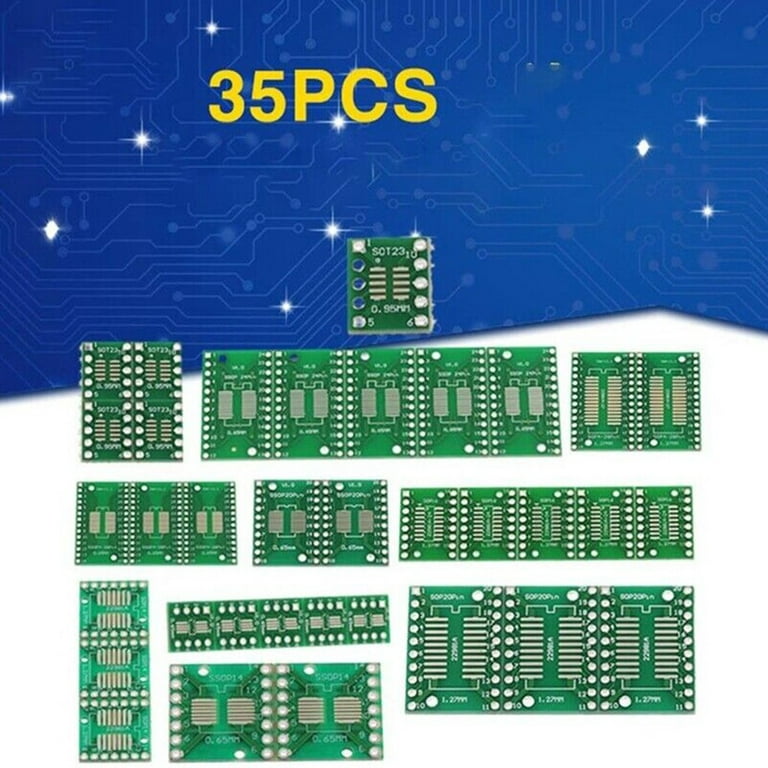 35pcs Pcb Board Kit Smd Turn To Dip Sop Msop Ssop Tssop Sot23 8 10 14 16 20  