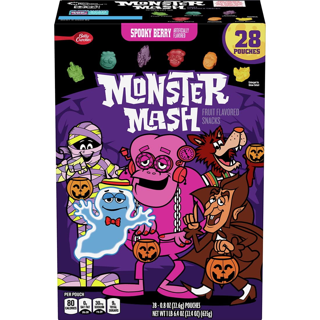 Betty Crocker Monster Mash Spooky Berry Fruit Snacks, 1.4 Lb (4 Pack