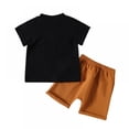 thumbnail image 3 of BULLPIANO Toddler Boy Clothes Kids Summer Outfits Letter Print Short Sleeve T-Shirt Top Elastic Waistband Shorts Set Boy's Two Piece Outfits,Size 12-18 Months, 3 of 9