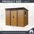 thumbnail image 3 of CarButler 8x6ft Metal Outdoor Storage Shed with Window and Transparent plate,Lockable Sliding Doors for Garden Backyard Patio Coffee, 3 of 7