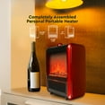 thumbnail image 4 of Comfort Zone Electric Fireplace Space Heater with Realistic 3D Flame, Red, 4 of 7