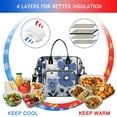thumbnail image 4 of OBREWU Blue Pioneer Flower Women's Insulated Leakproof Large Lunch Bag, Oxford Cloth, 4 of 7