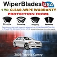 thumbnail image 2 of 2008 Toyota Camry Beam Wiper Blades Wipers w/1yr Warranty (Set of 2) (WiperBladesUSA), 2 of 5