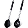 thumbnail image 1 of Cucharas de cocina grandes de silicona JanHm Utensilios de cocina antiadherentes negro, 1 of 5