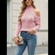 thumbnail image 4 of Suéteres de Cuello Alto con Hombros Descubiertos para Mujer, Jerseys de Punto Suave de Larga para Otoño, Jersey Sexy. Rosa XL, 4 of 9